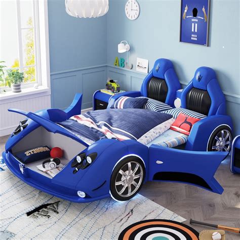 GT1 Twin Race Car Bed with LED Lights & Sounds. The GT1 Race Car Bed features an attractive racing car design and solid construction that will be a real eye-catcher in your child's bedroom. Comfortable, functional, and aesthetic, this bed is designed to ensure the greatest comfort and maximum safety for children. 